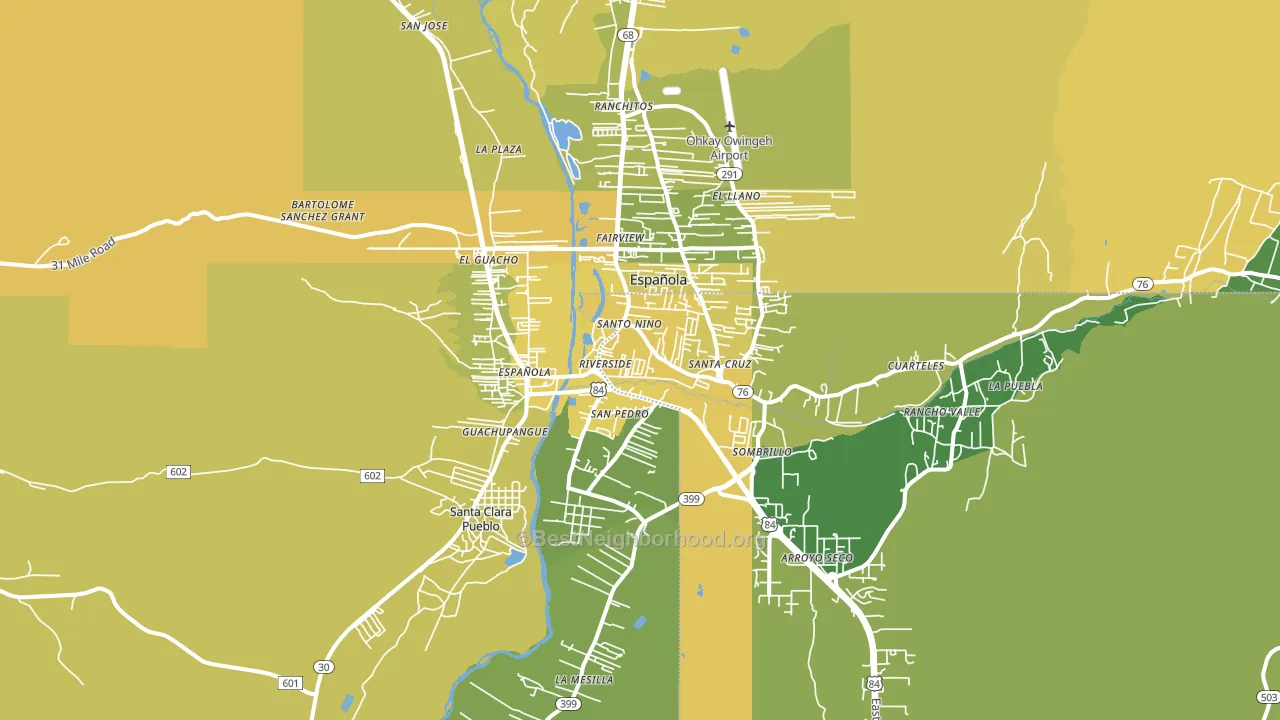 Espanola, NM block-group voter-turnout map