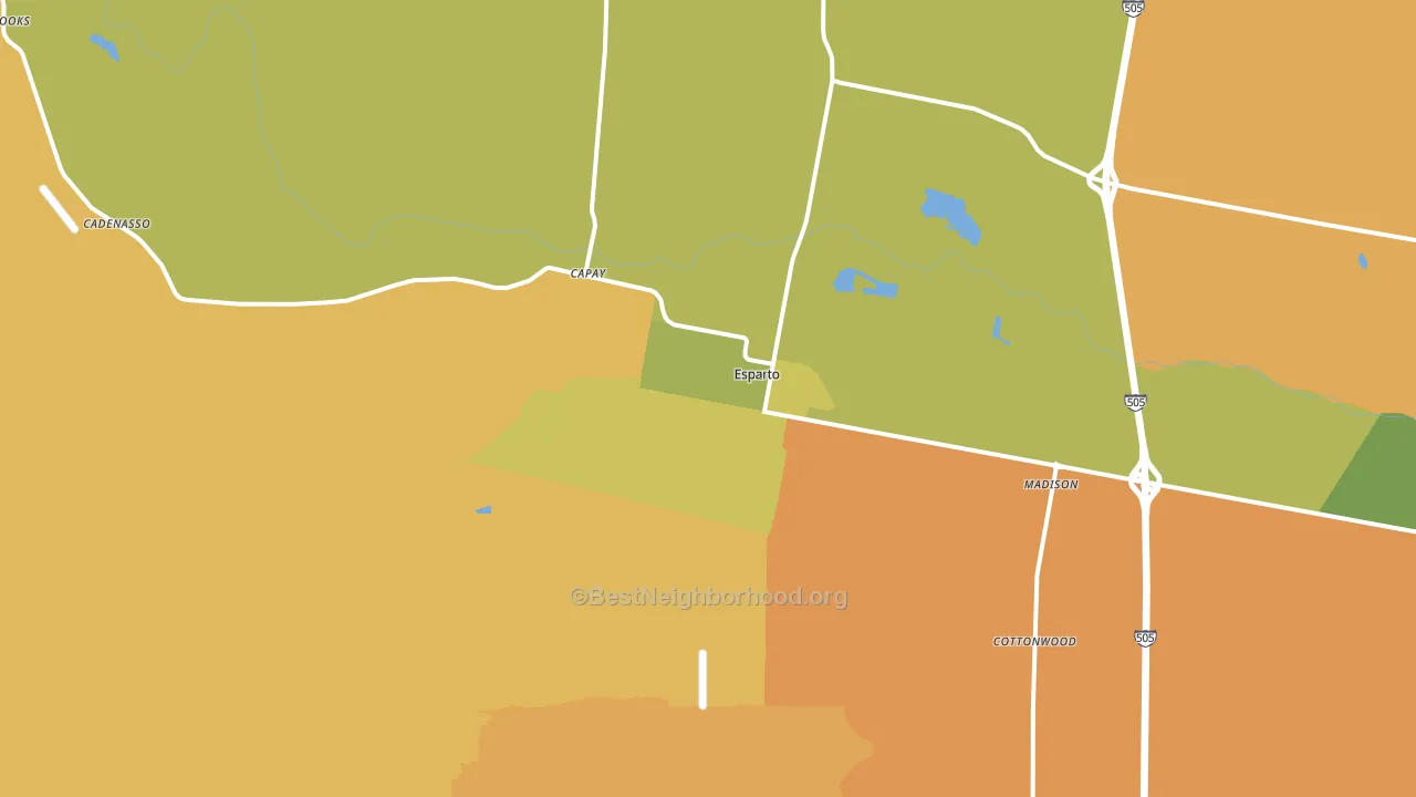 Esparto, CA block-group voter-turnout map