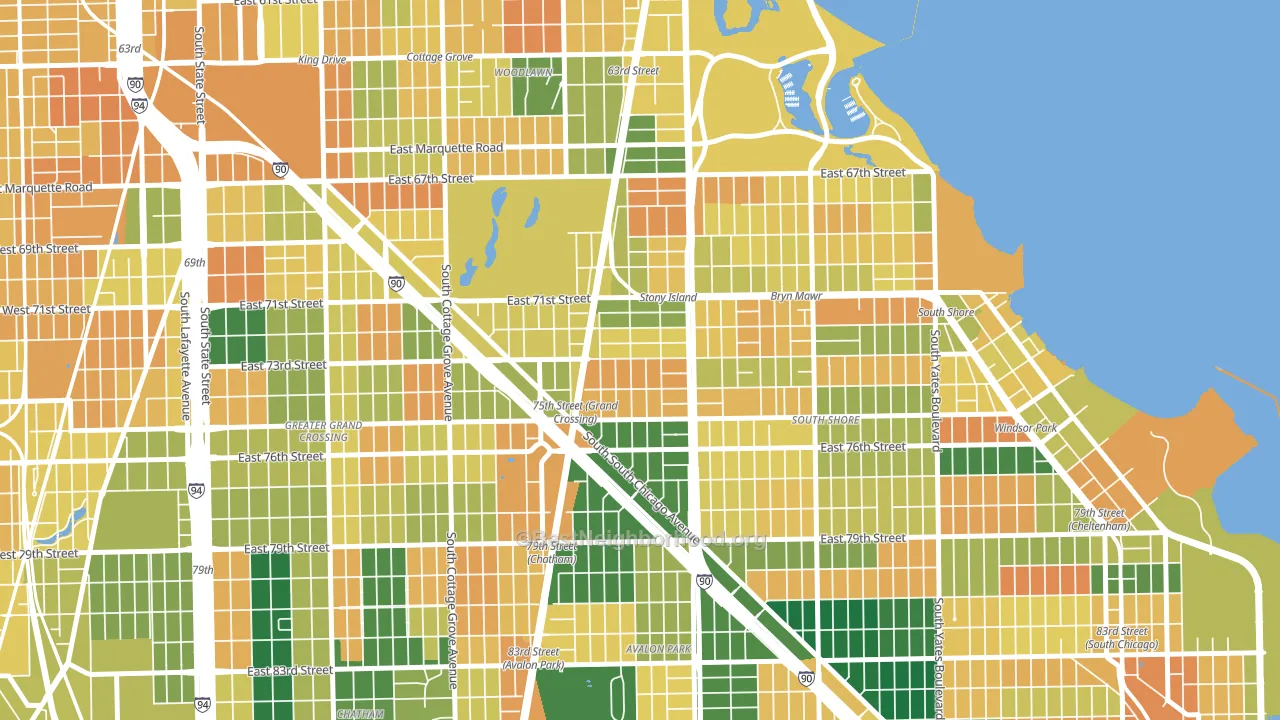 Essex, Chicago, IL block-group voter-turnout map