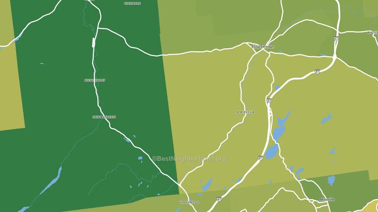 Essex County, NY block-group voter-turnout map