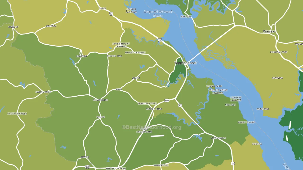 Essex County, VA block-group voter-turnout map