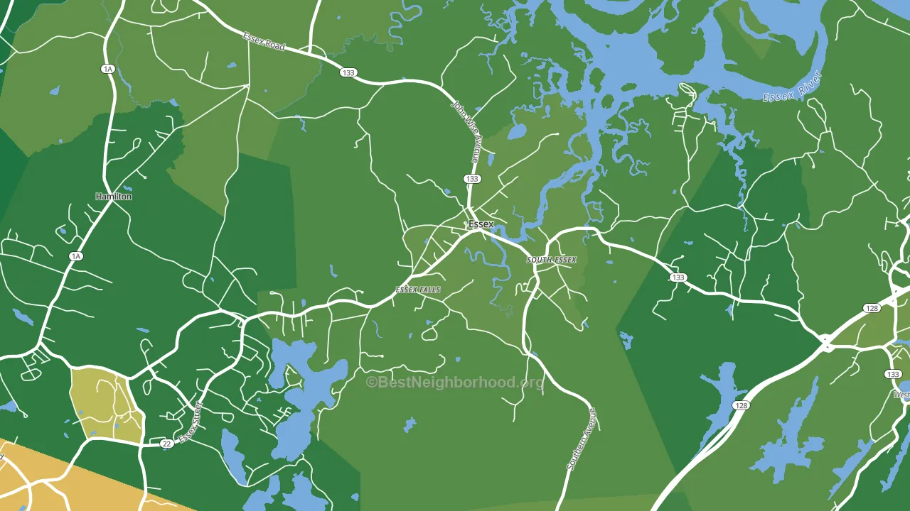 Essex, MA block-group voter-turnout map