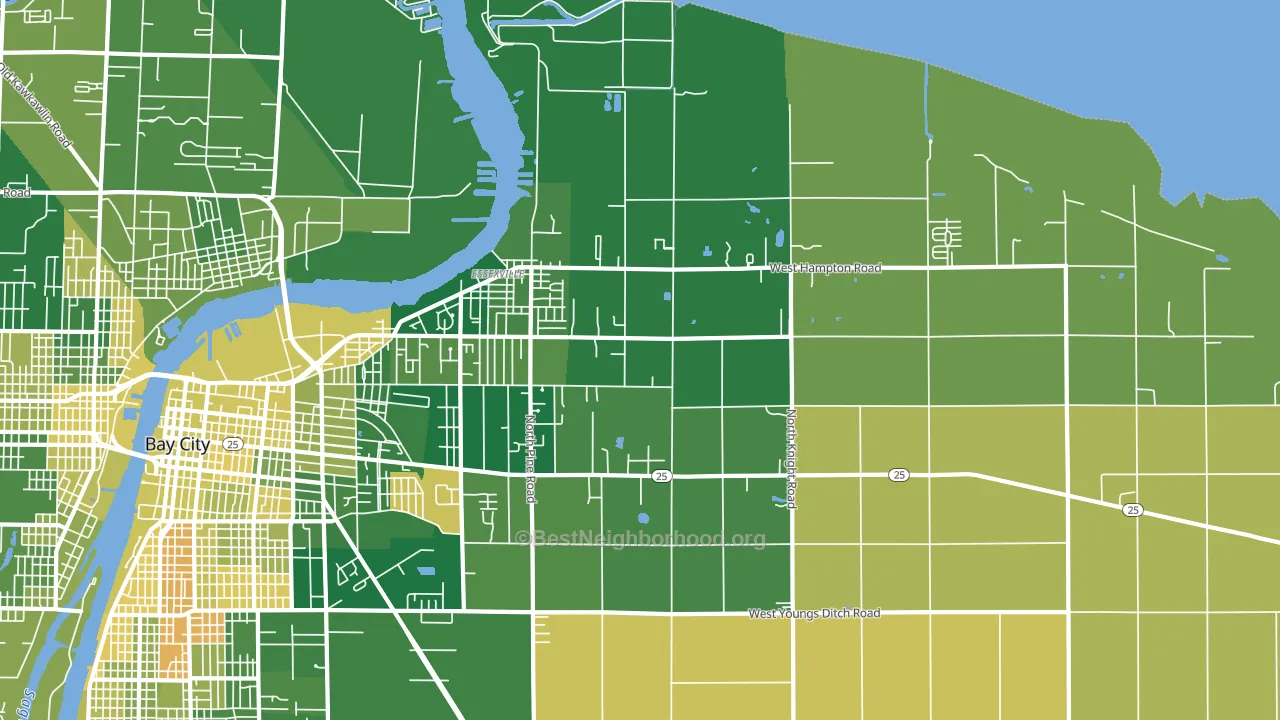 Essexville, MI block-group voter-turnout map
