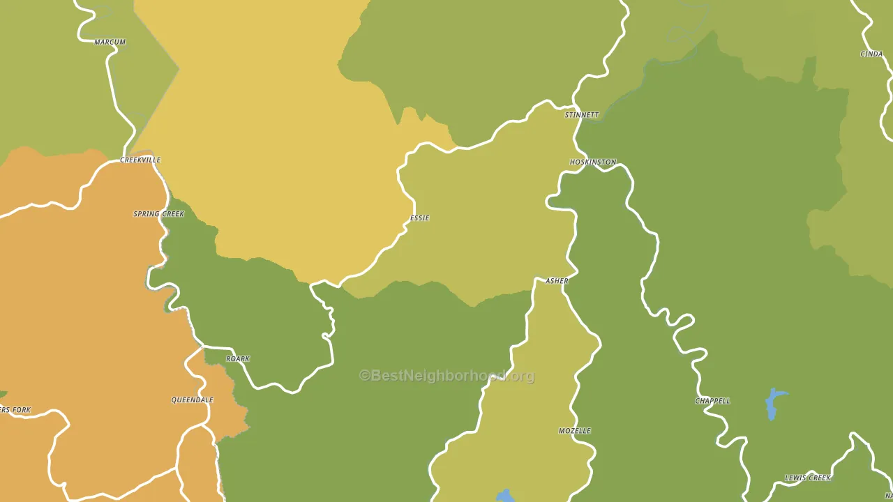 Essie, KY block-group voter-turnout map