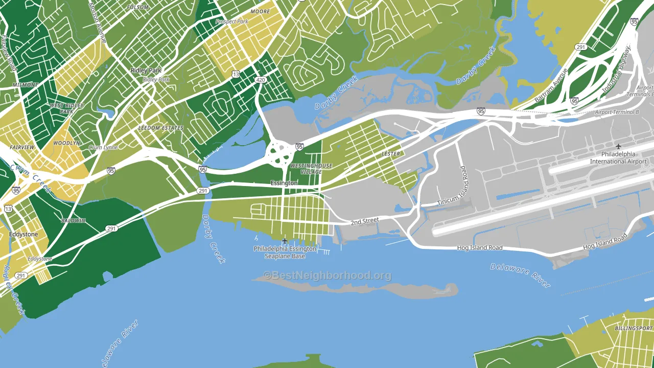 Essington, PA block-group voter-turnout map