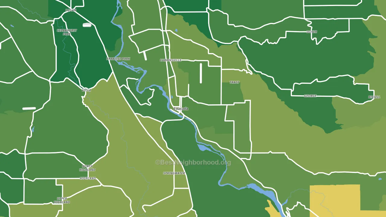 Estacada, OR block-group voter-turnout map