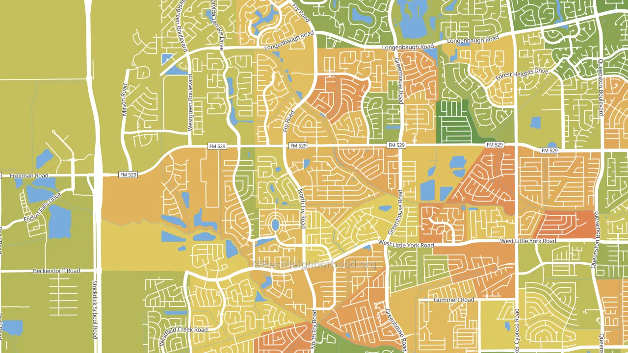 Estates Of Highland Creek, Katy, TX block-group voter-turnout map