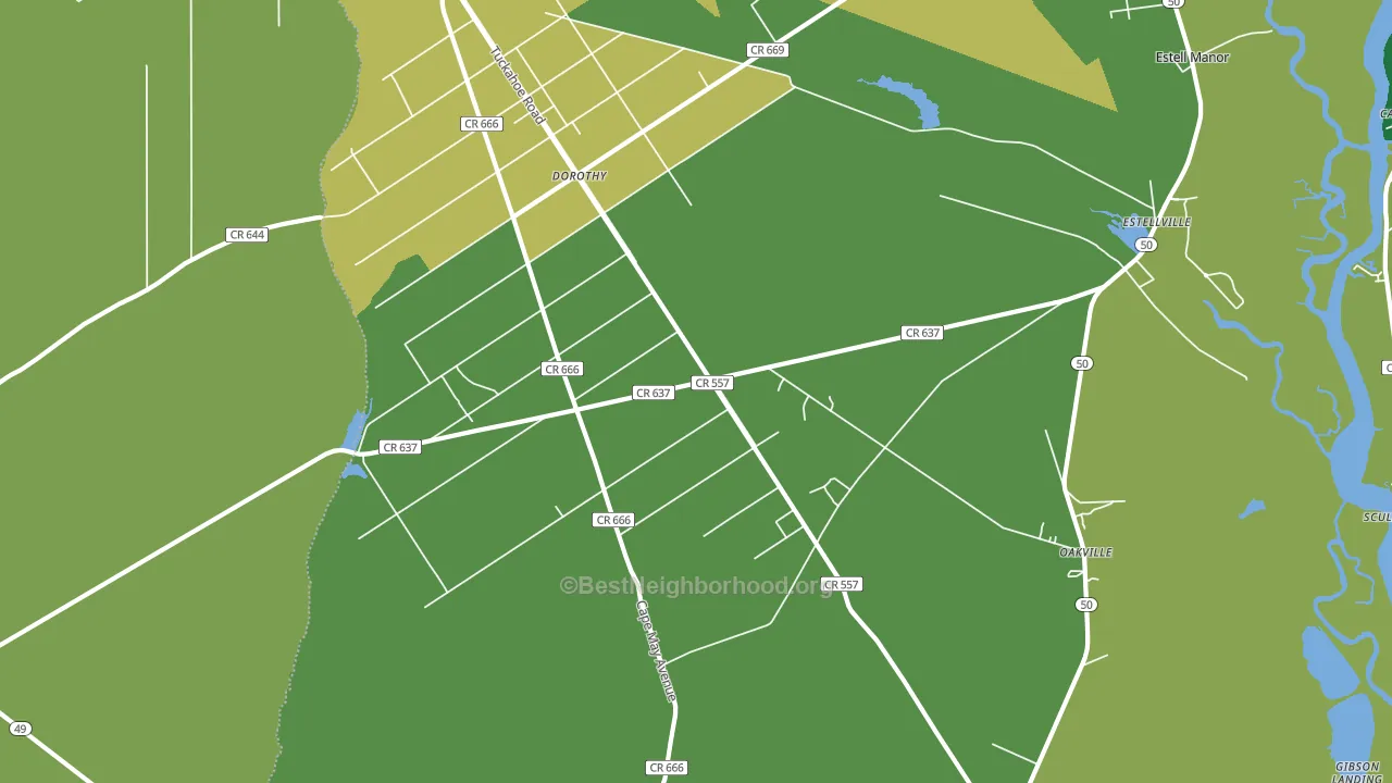 Estell Manor, NJ block-group voter-turnout map