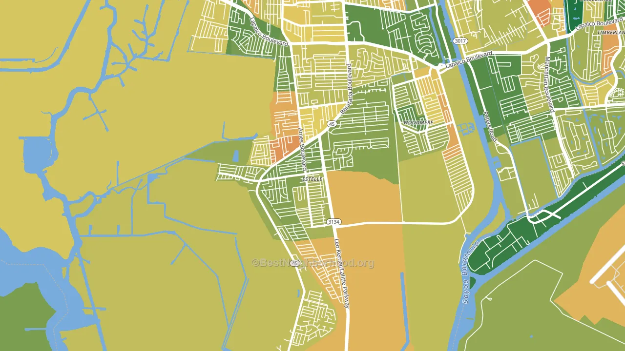 Estelle, LA block-group voter-turnout map
