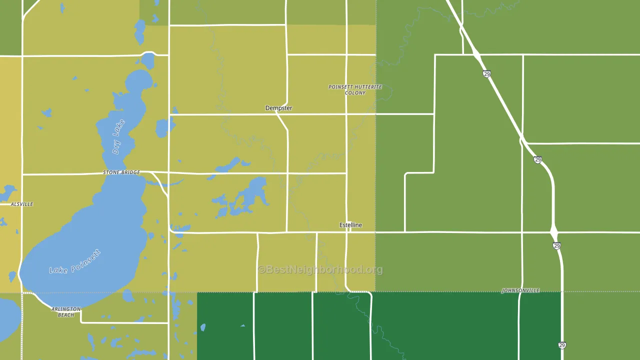 Estelline, SD block-group voter-turnout map