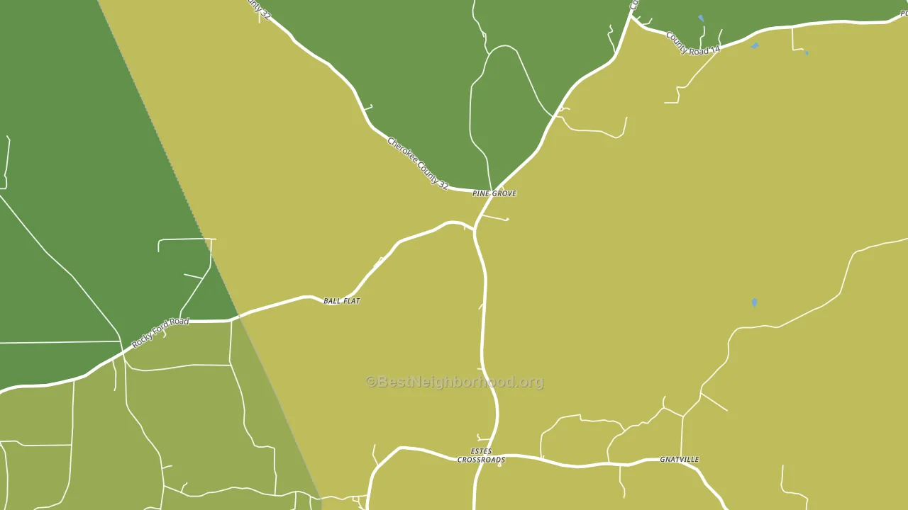 Estes Crossroads, AL block-group voter-turnout map