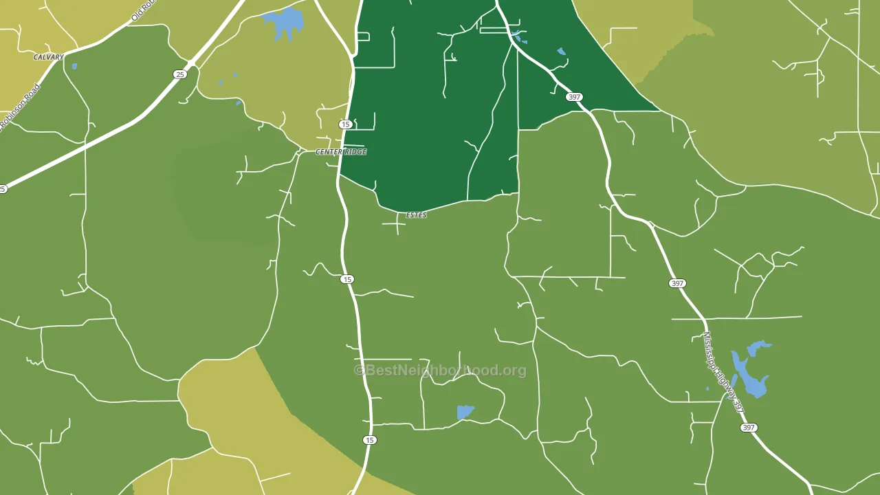Estes, MS block-group voter-turnout map