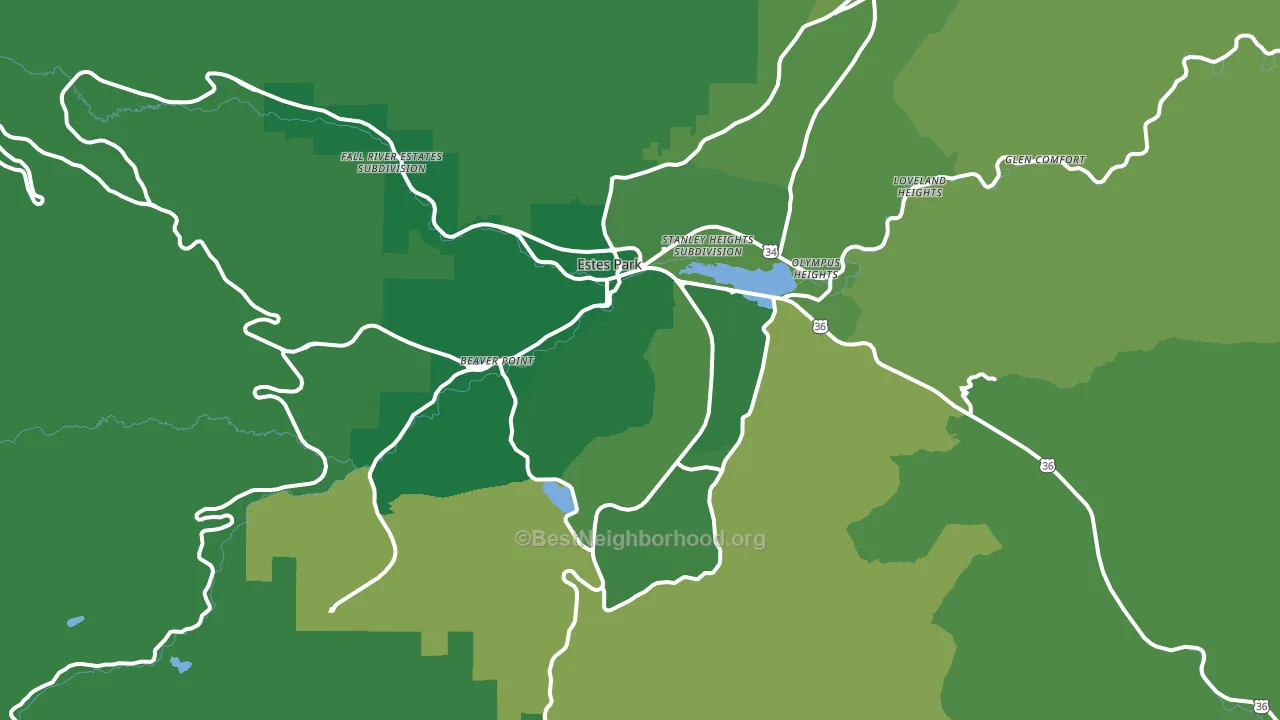 Estes Park, CO block-group voter-turnout map