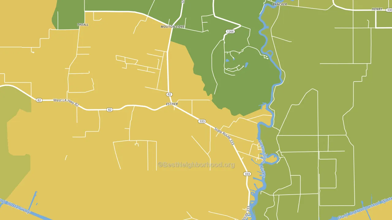 Esther, LA block-group voter-turnout map
