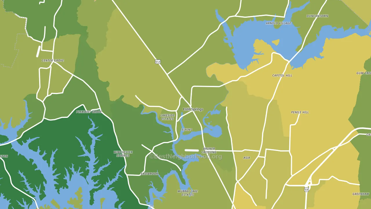 Estill Springs, TN block-group voter-turnout map