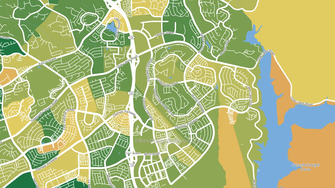 Estlake Greens, Chula Vista, CA block-group voter-turnout map