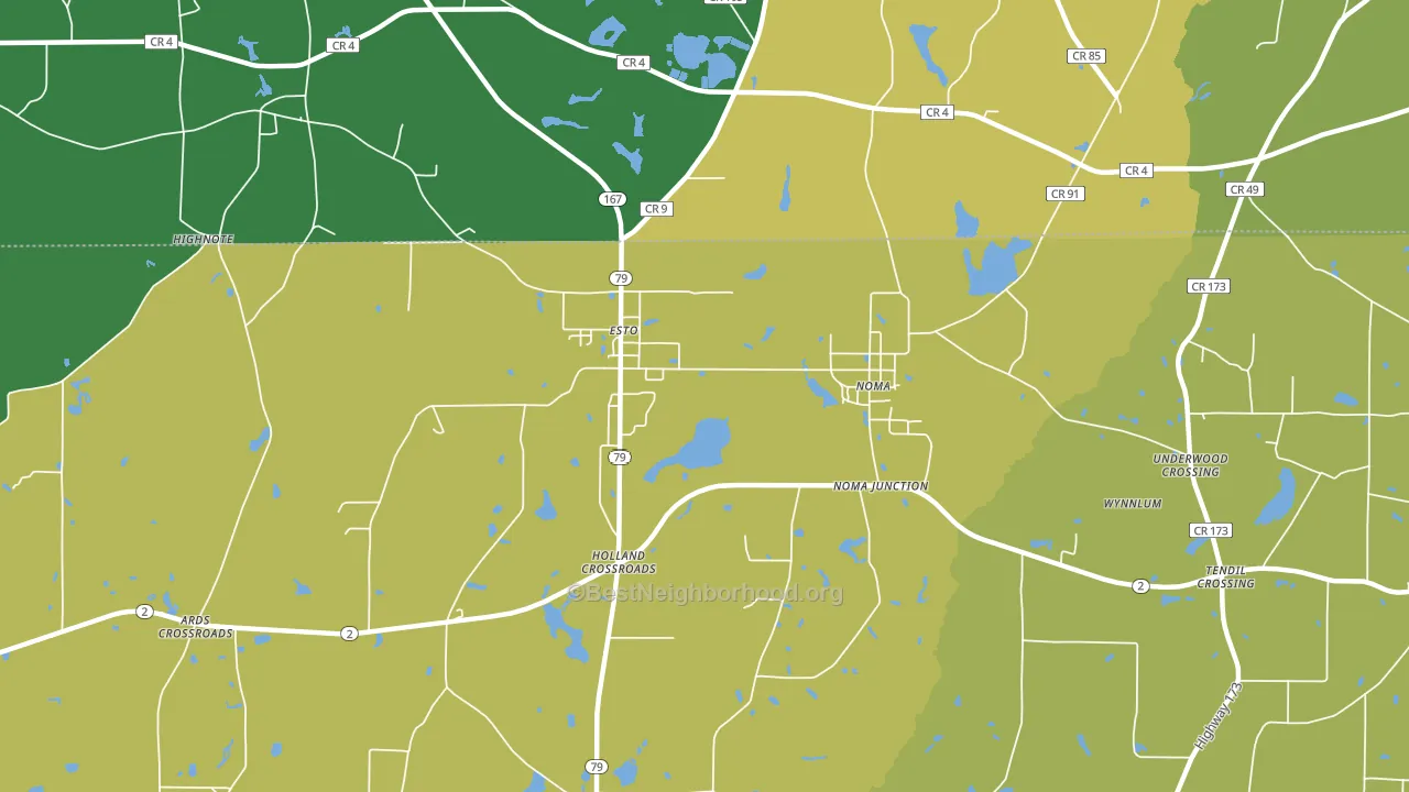 Esto, FL block-group voter-turnout map