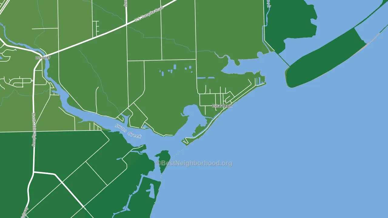 Estral Beach, MI block-group voter-turnout map