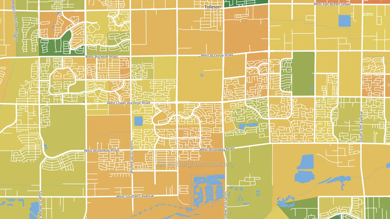 Estrella-Tolleson, Tolleson, AZ block-group voter-turnout map