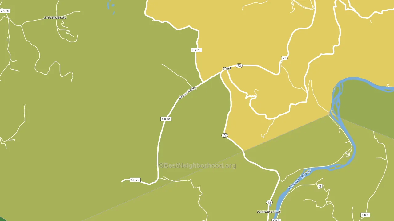 Etam, WV block-group voter-turnout map