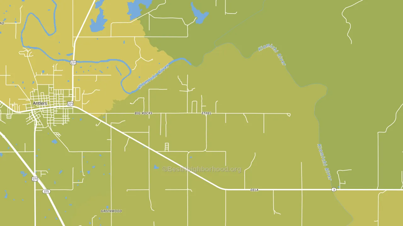 Ethel, OK block-group voter-turnout map