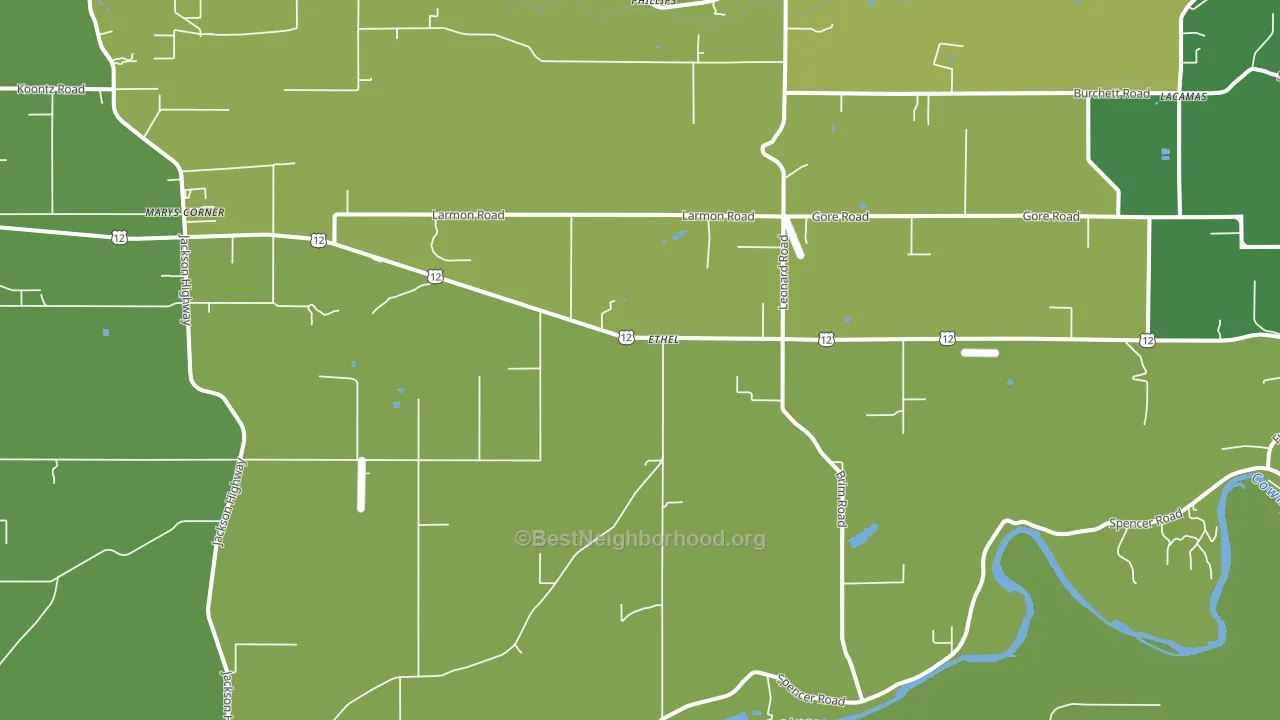 Ethel, WA block-group voter-turnout map