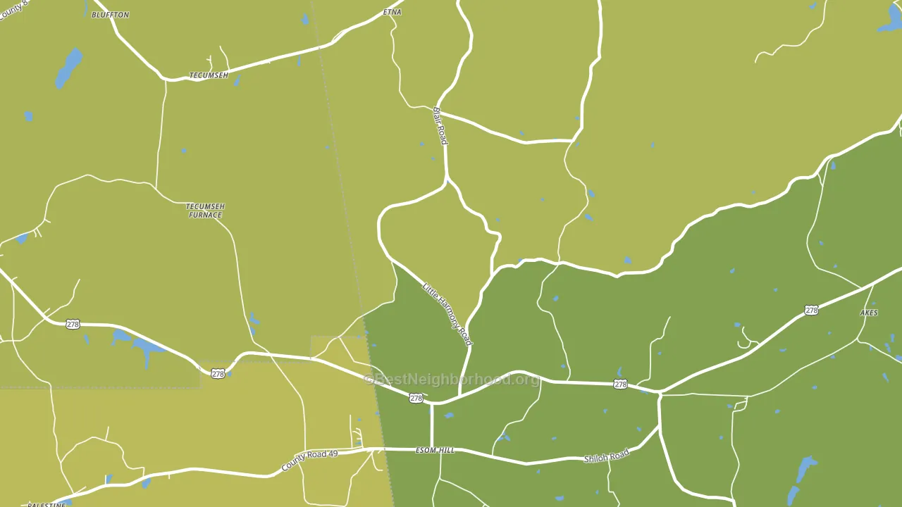 Etna, GA block-group voter-turnout map