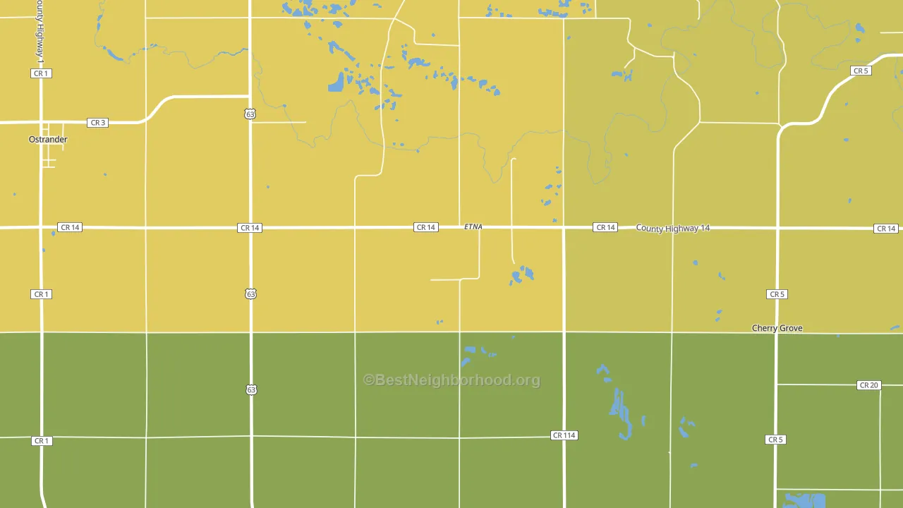 Etna, MN block-group voter-turnout map