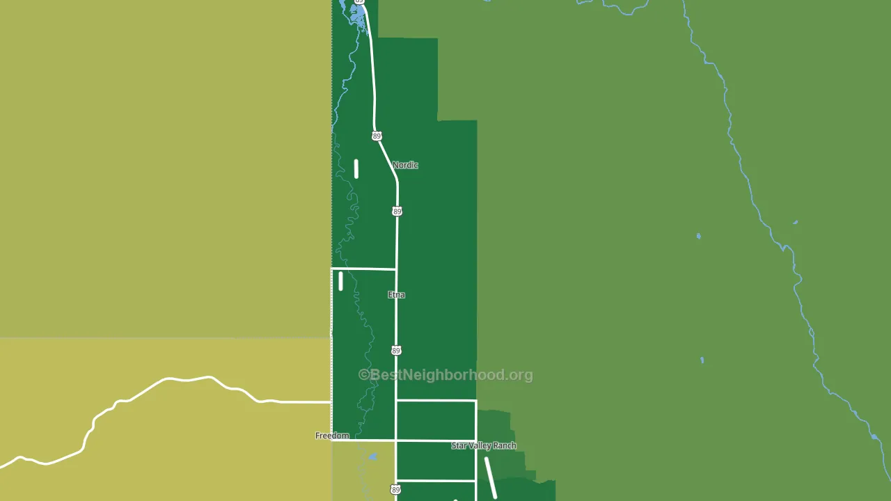 Etna, WY block-group voter-turnout map