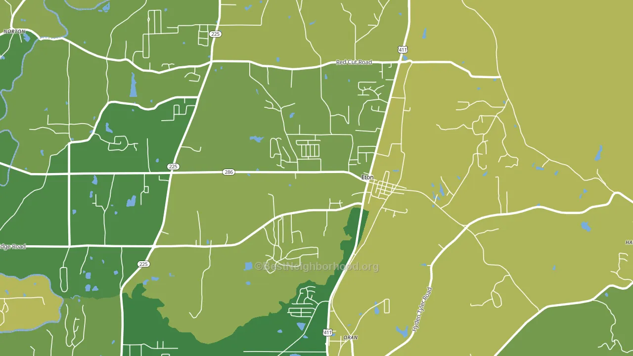 Eton, GA block-group voter-turnout map