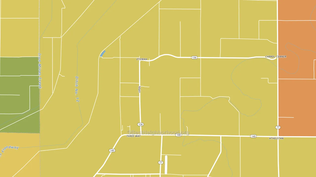 Etowah, AR block-group voter-turnout map