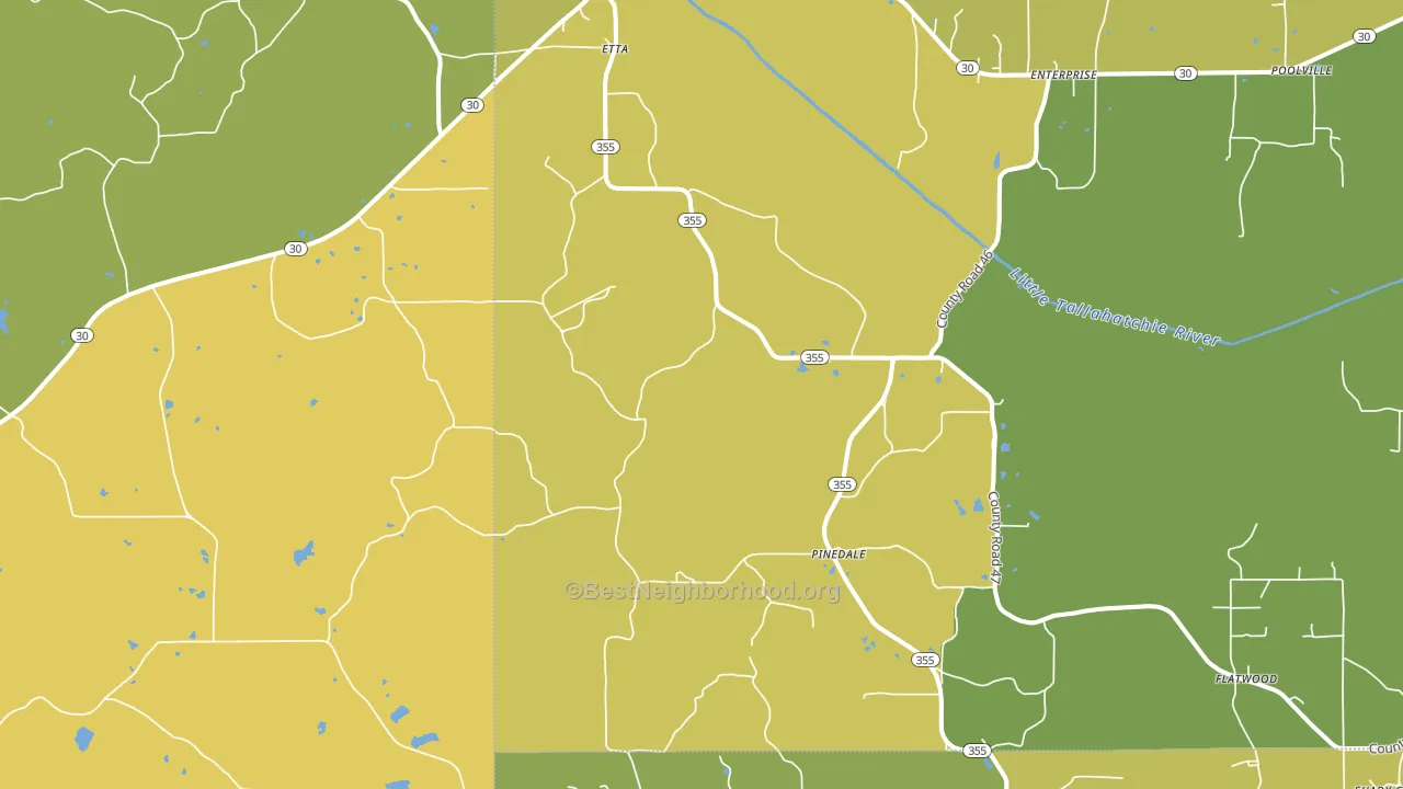 Etta, MS block-group voter-turnout map