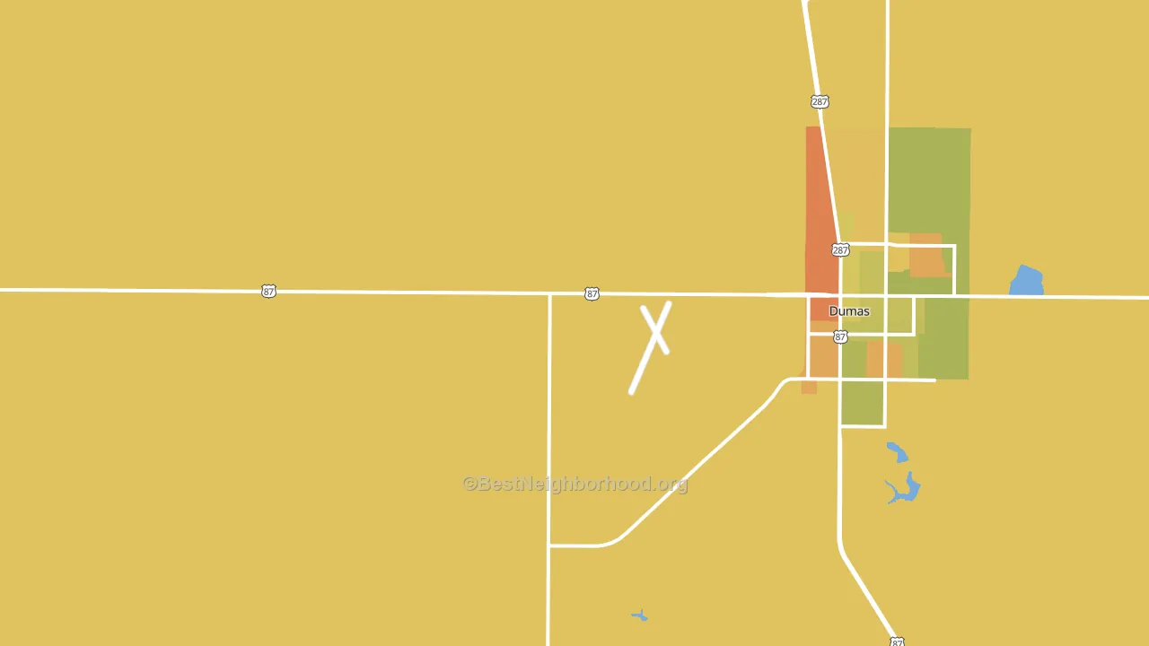Etter, TX block-group voter-turnout map