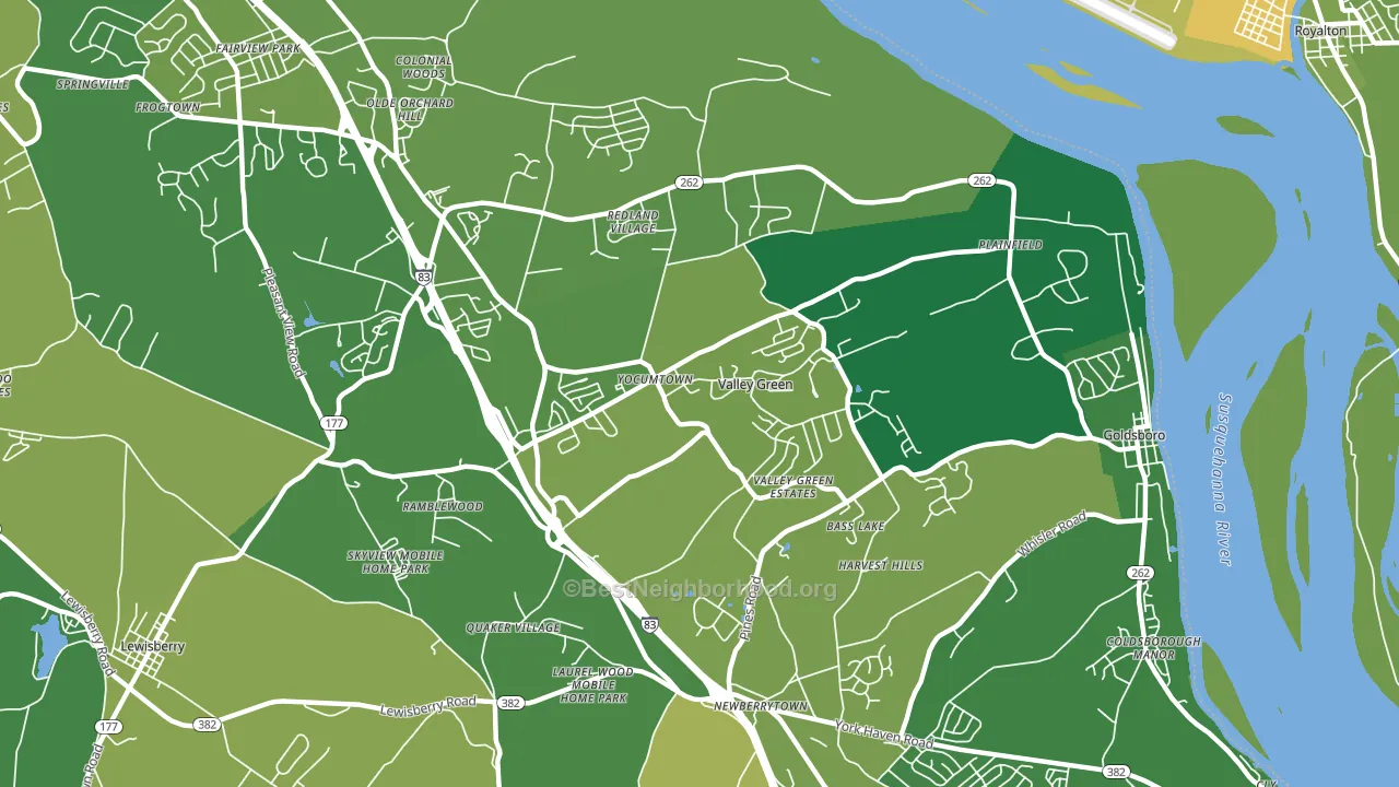 Etters, PA block-group voter-turnout map