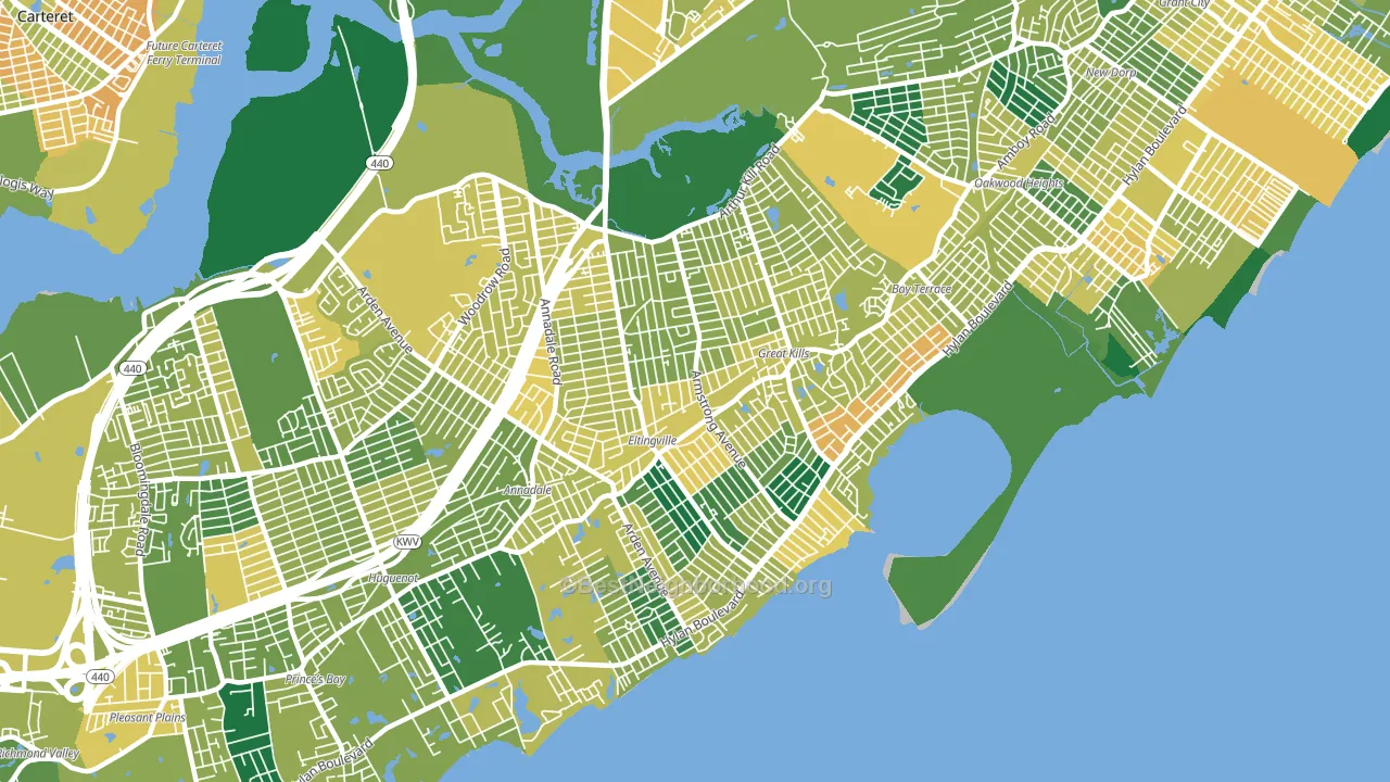 Ettingville, Staten Island, NY block-group voter-turnout map