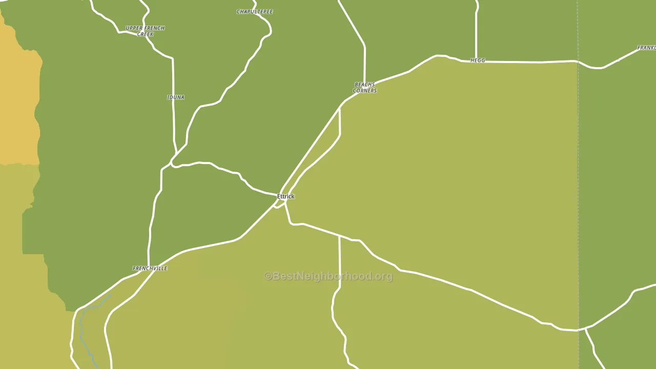 Ettrick, WI block-group voter-turnout map