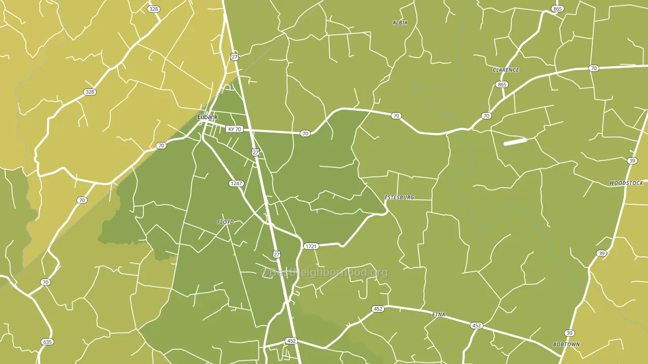 Eubank, KY block-group voter-turnout map