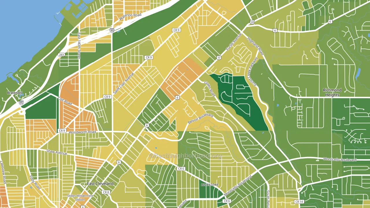 Euclid-Green, Cleveland, OH block-group voter-turnout map
