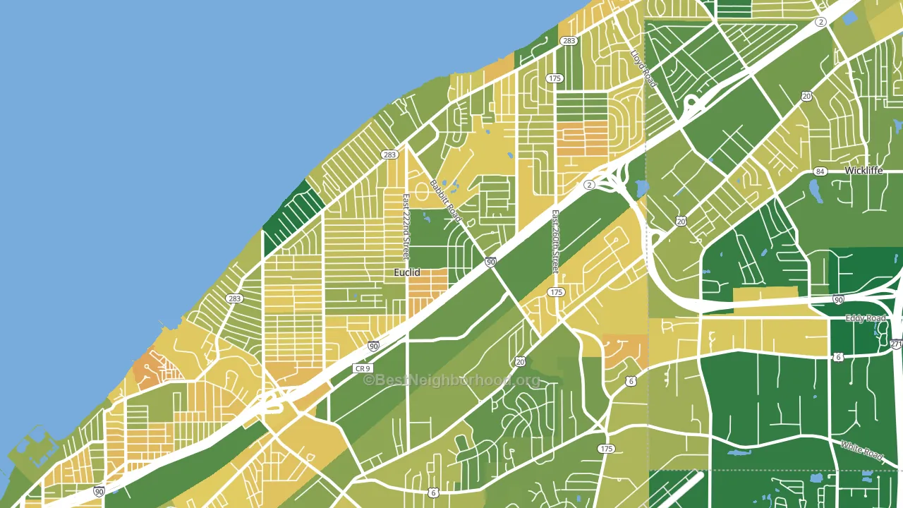 Euclid, OH block-group voter-turnout map