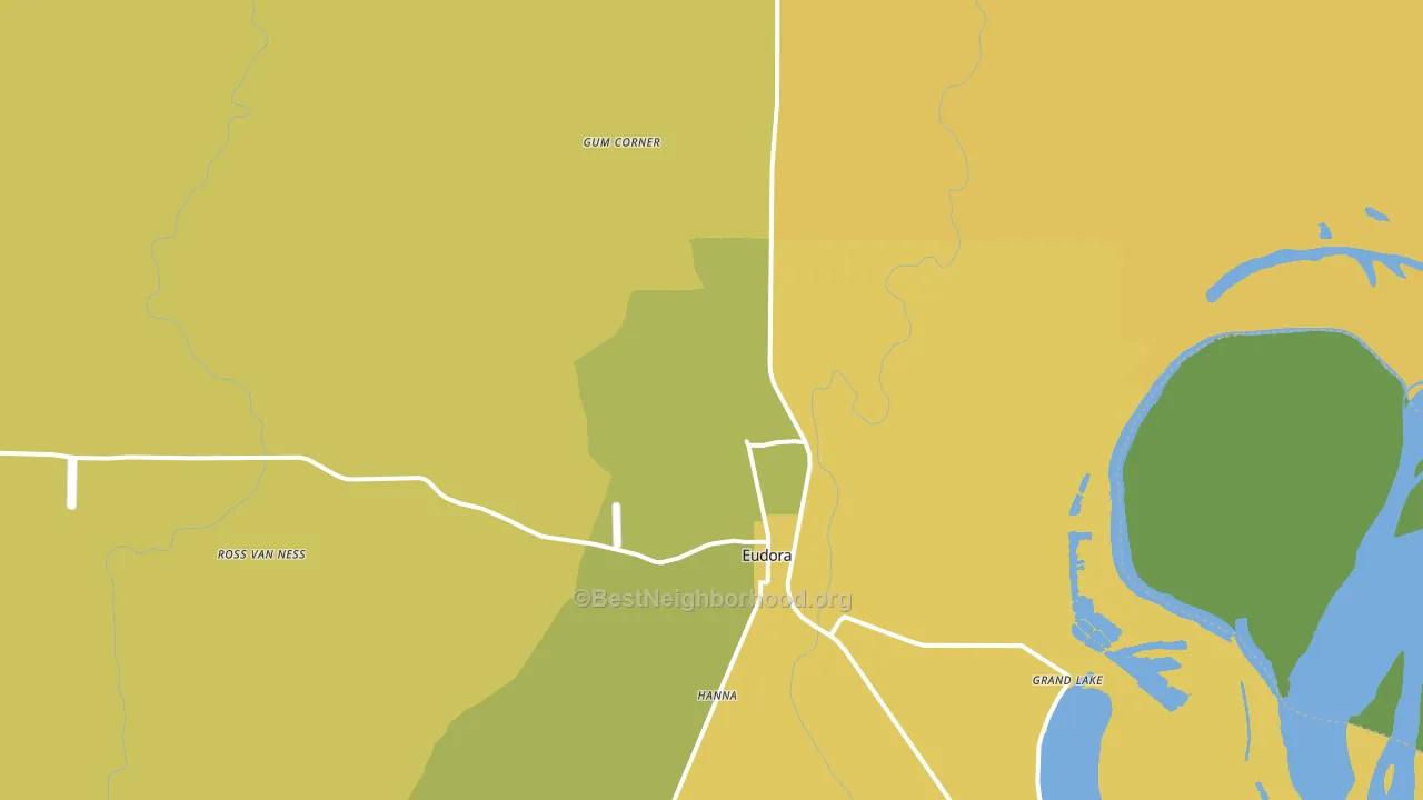 Eudora, AR block-group voter-turnout map