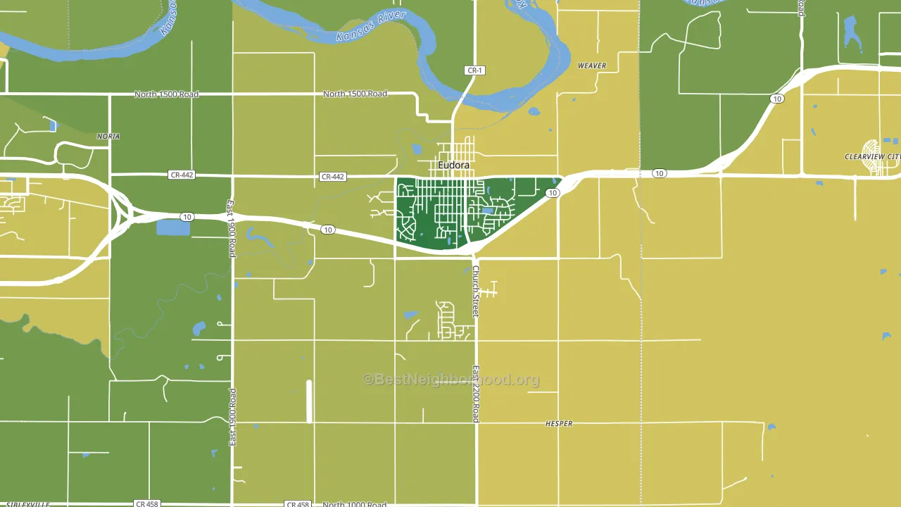 Eudora, KS block-group voter-turnout map