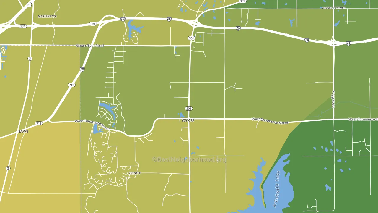 Eudora, MS block-group voter-turnout map