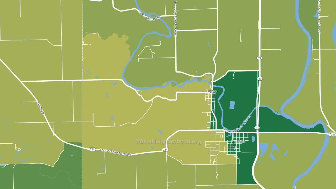 Eugene, IN block-group voter-turnout map