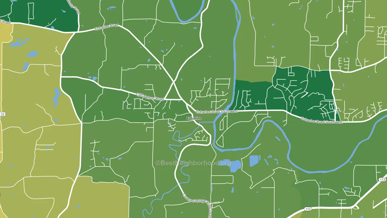 Euharlee, GA block-group voter-turnout map