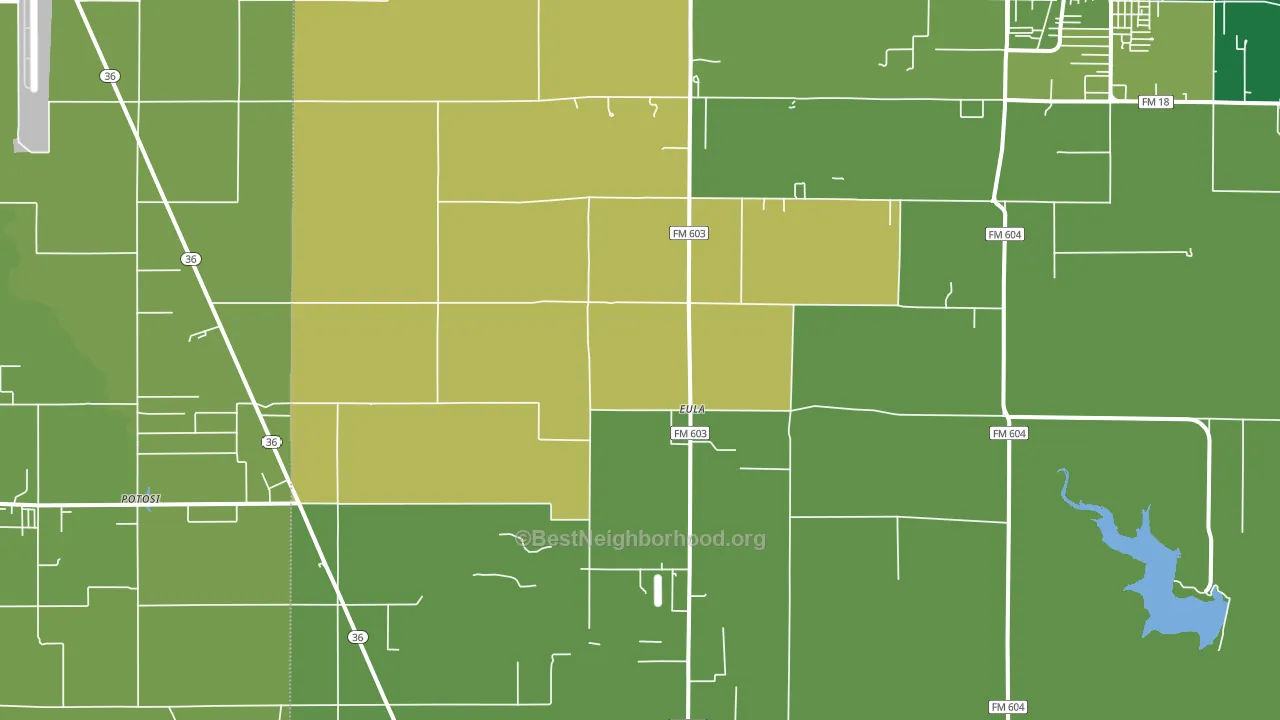 Eula, TX block-group voter-turnout map