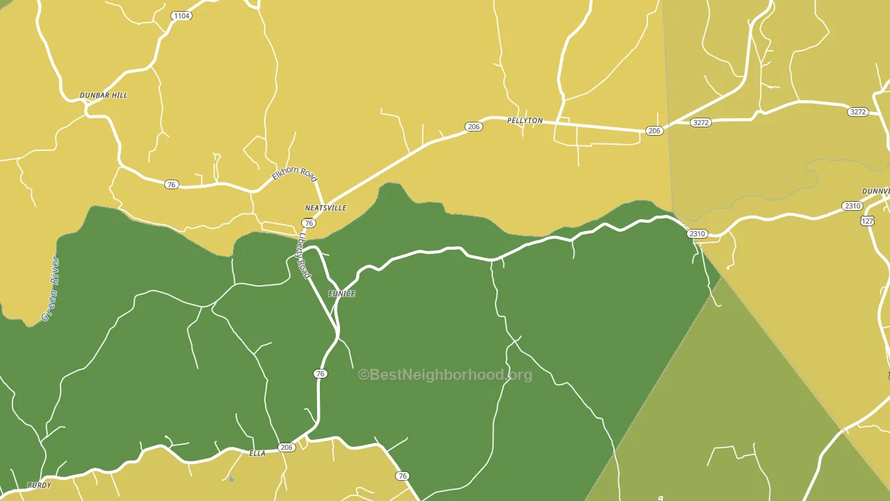 Eunice, KY block-group voter-turnout map