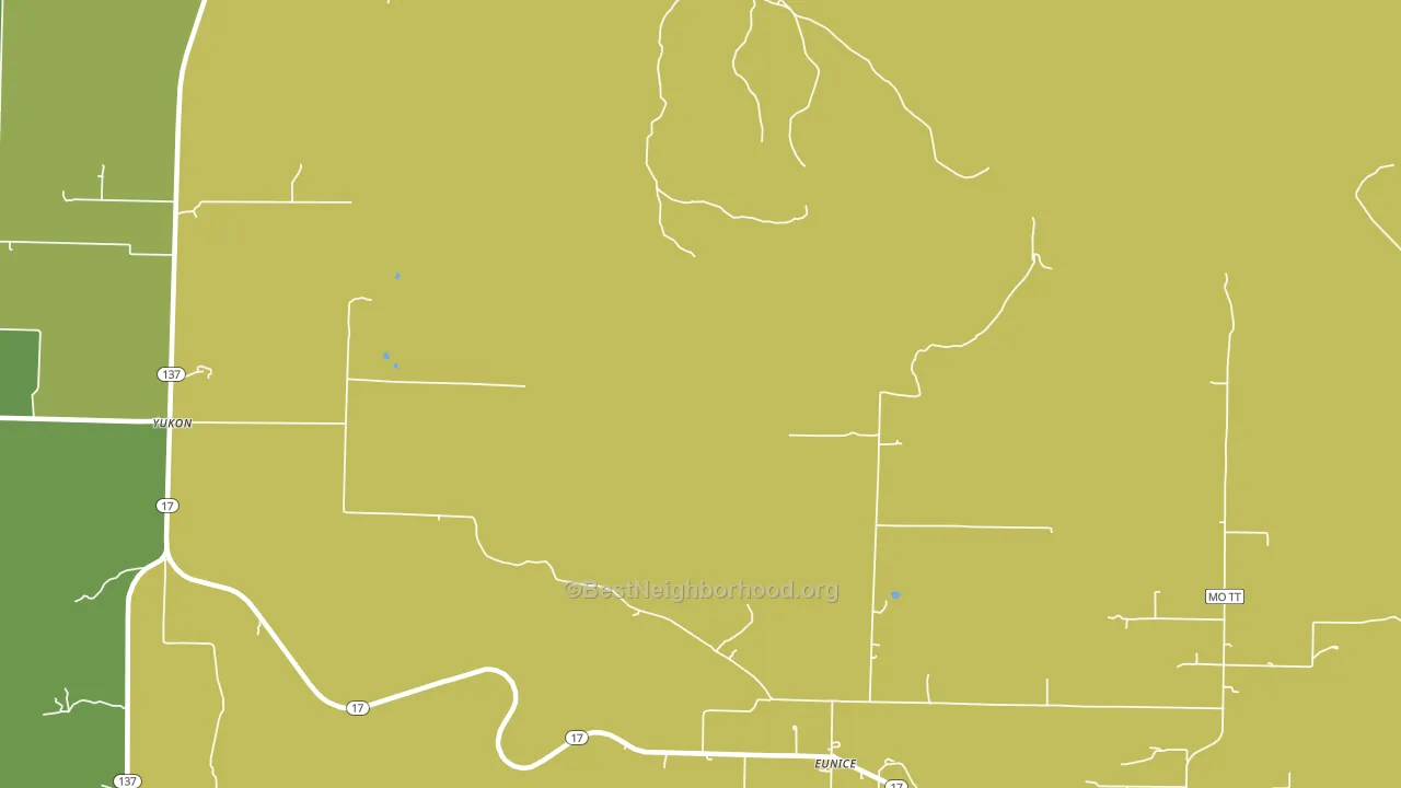 Eunice, MO block-group voter-turnout map