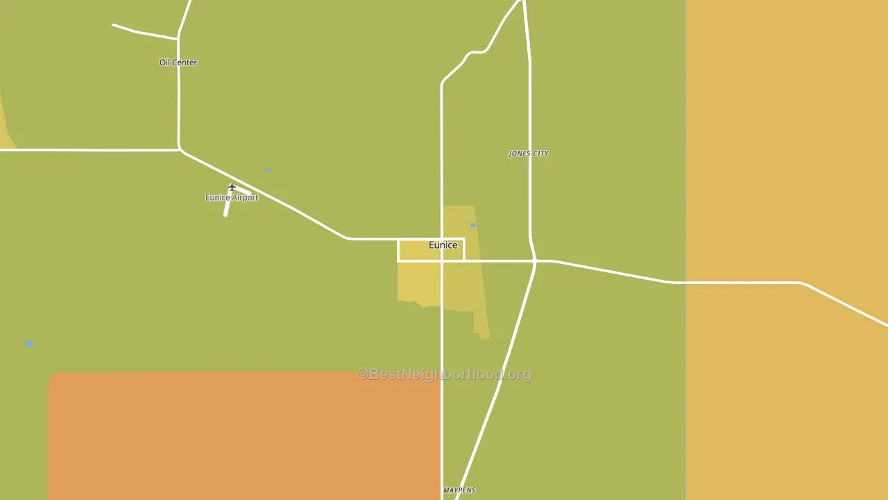 Eunice, NM block-group voter-turnout map