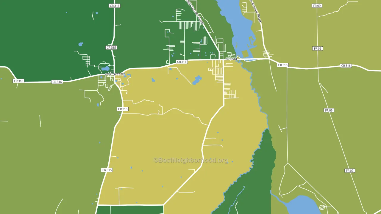 Eureka, FL block-group voter-turnout map