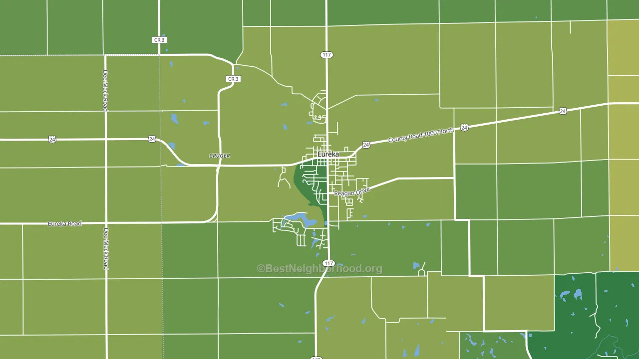 Eureka, IL block-group voter-turnout map